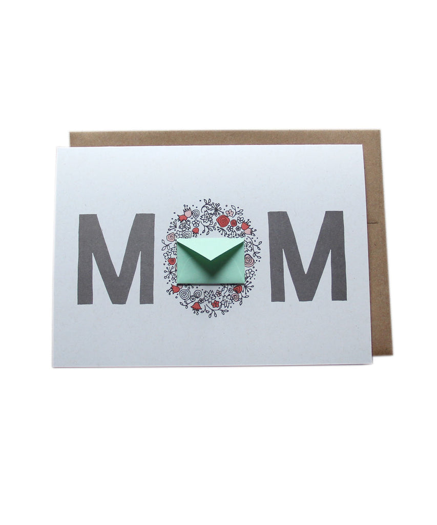 Mom Flower Wreath - Tiny Envelope Mother's Day Card