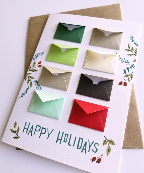 Holiday Tinsel and Berries Tiny Envelopes Card
