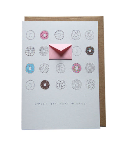 Sweet Birthday Wishes Donuts - Tiny Envelope Card