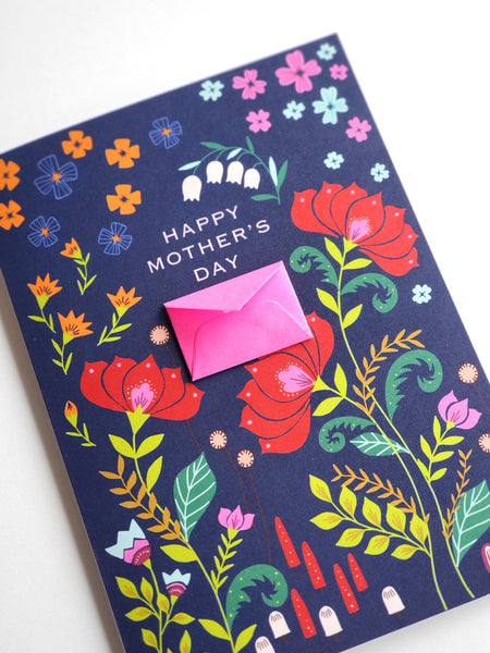 Folksy Florals - Tiny Envelope Mother's Day Card