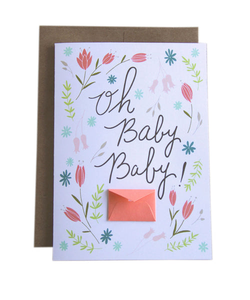 Oh Baby Floral - Tiny Envelope Card