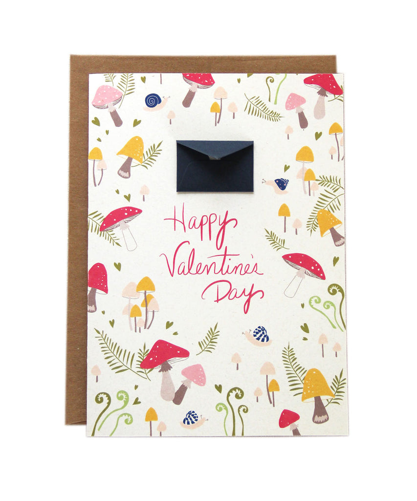 Mushroom Forest Valentine's Day - Tiny Envelope Card