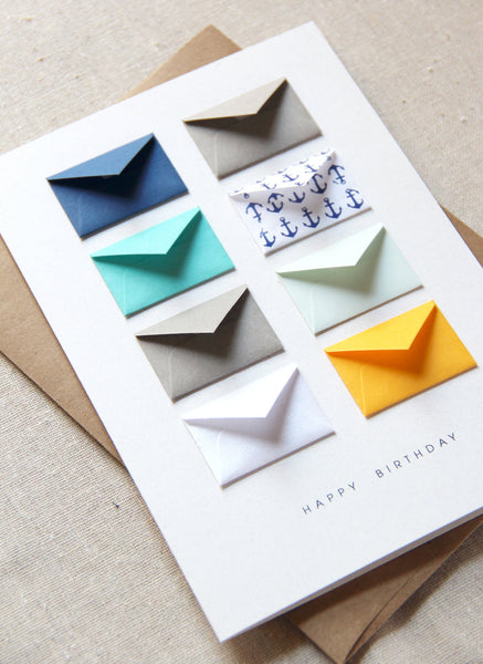 Happy Birthday Nautical - Tiny Envelope Card