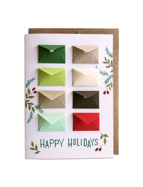 Holiday Tinsel and Berries Tiny Envelopes Card