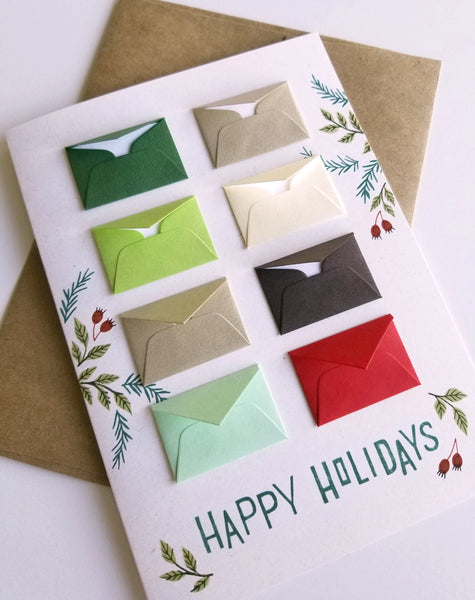 Holiday Tinsel and Berries Tiny Envelopes Card