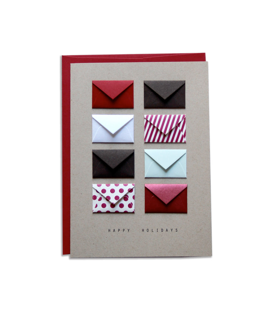 Happy Holidays Dots and Stripes Tiny Envelopes Card