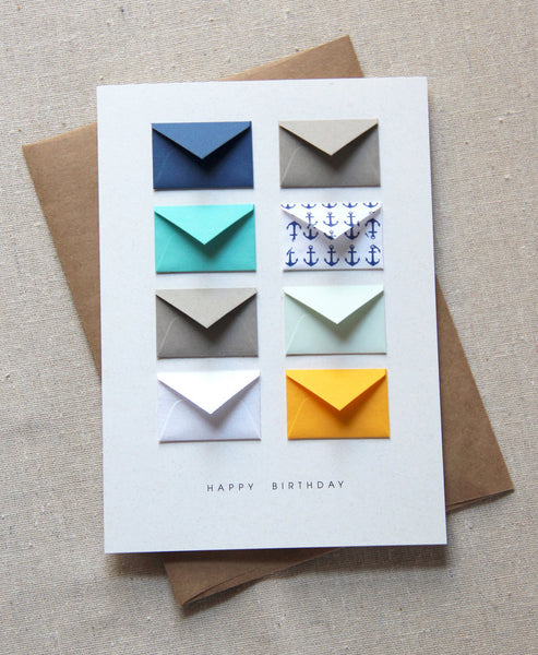 Happy Birthday Nautical - Tiny Envelope Card