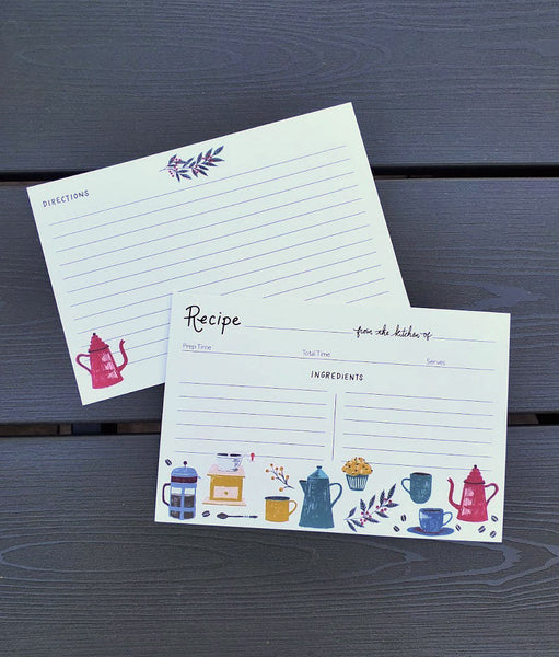 But First Coffee Hand Illustrated Recipe Cards