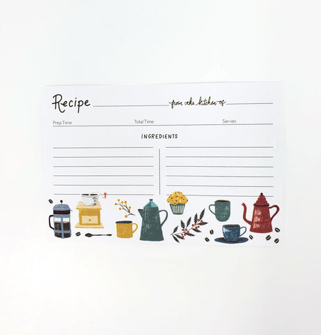 But First Coffee Hand Illustrated Recipe Cards