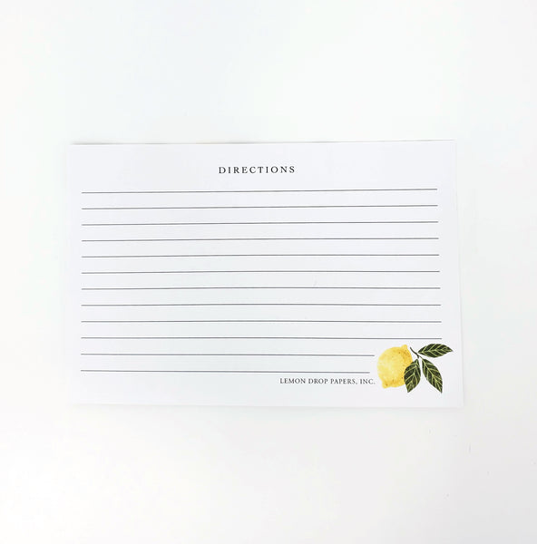 Kitchen Lemons Hand Illustrated Recipe Cards