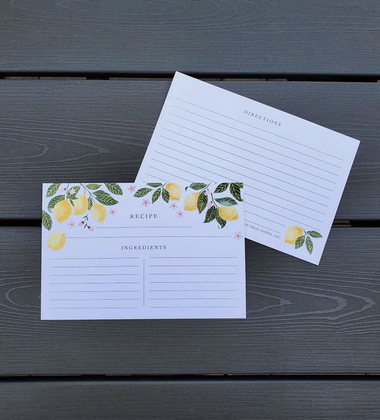 Kitchen Lemons Hand Illustrated Recipe Cards